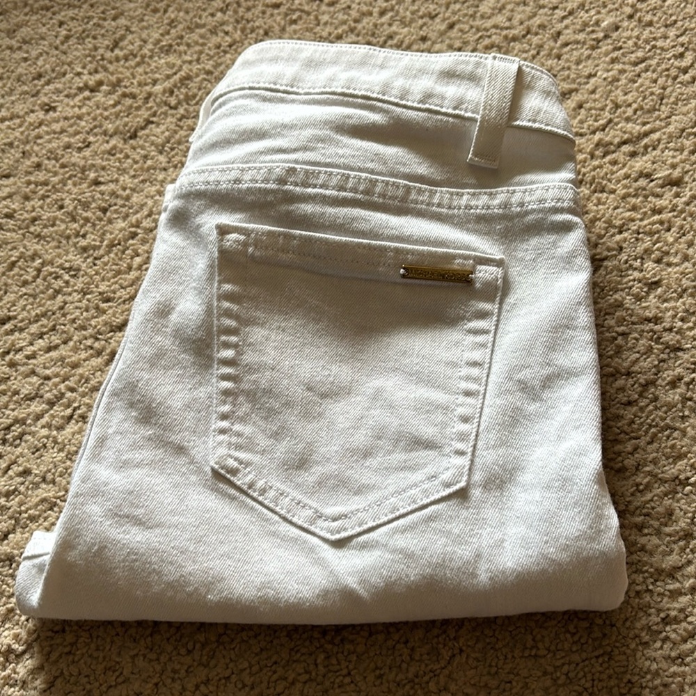 Michael Kors off-white skinny jeans